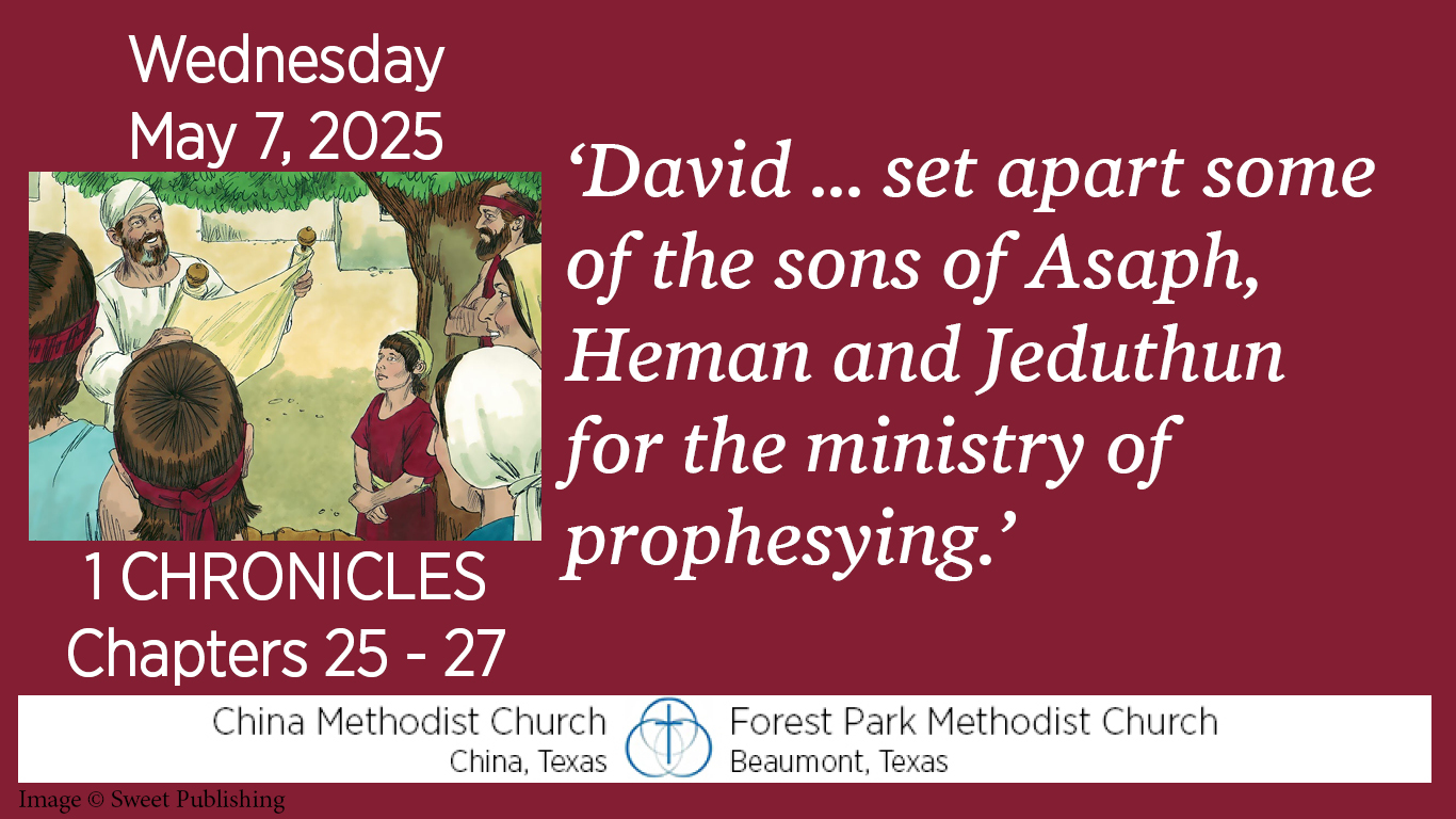 David ... set apart some of the sons of Asaph, Heman and Jeduthun for the ministry of prophesying.