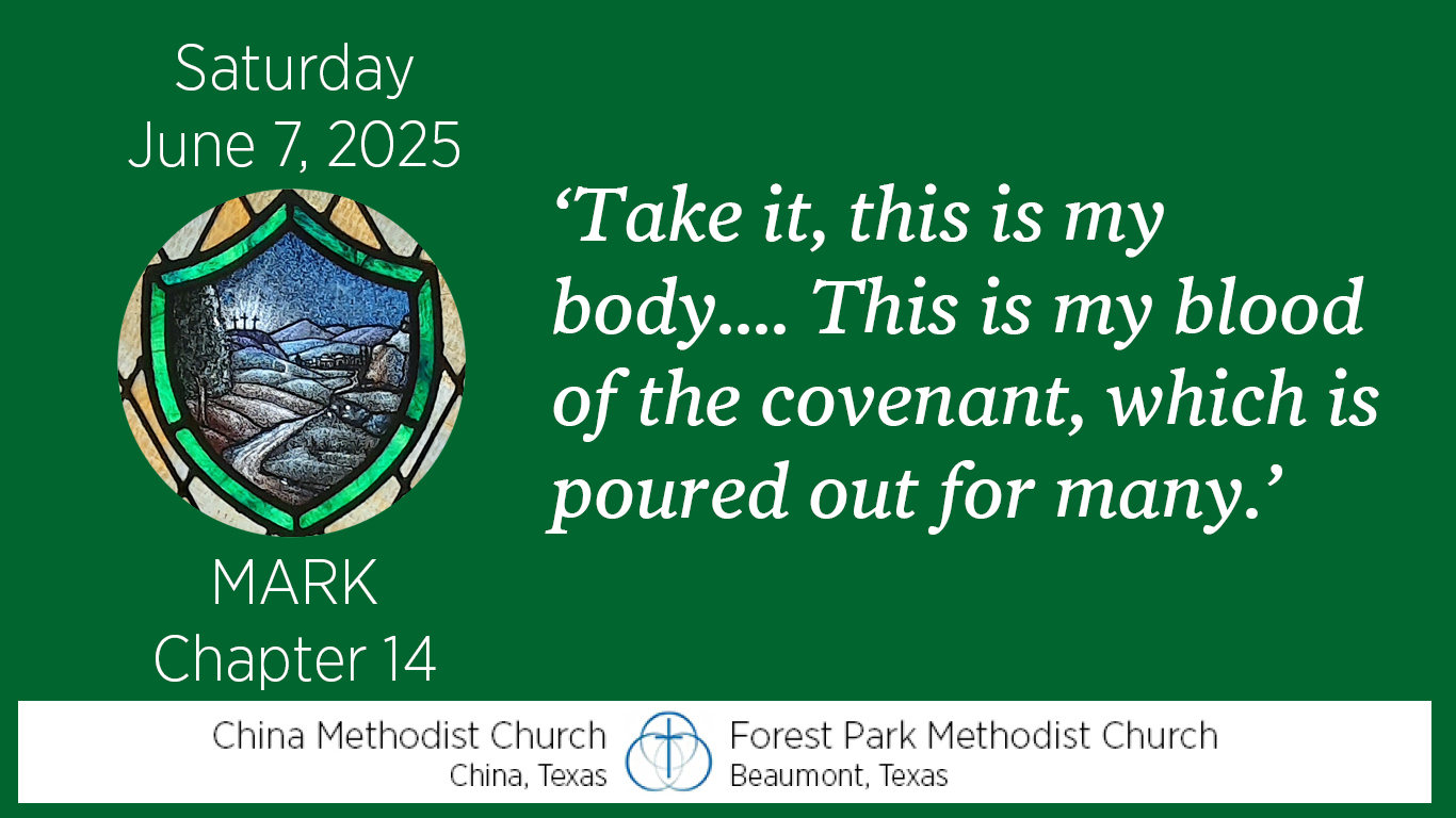 Take it, this is my body.... This is my blood of the covenant, which is poured out for many.