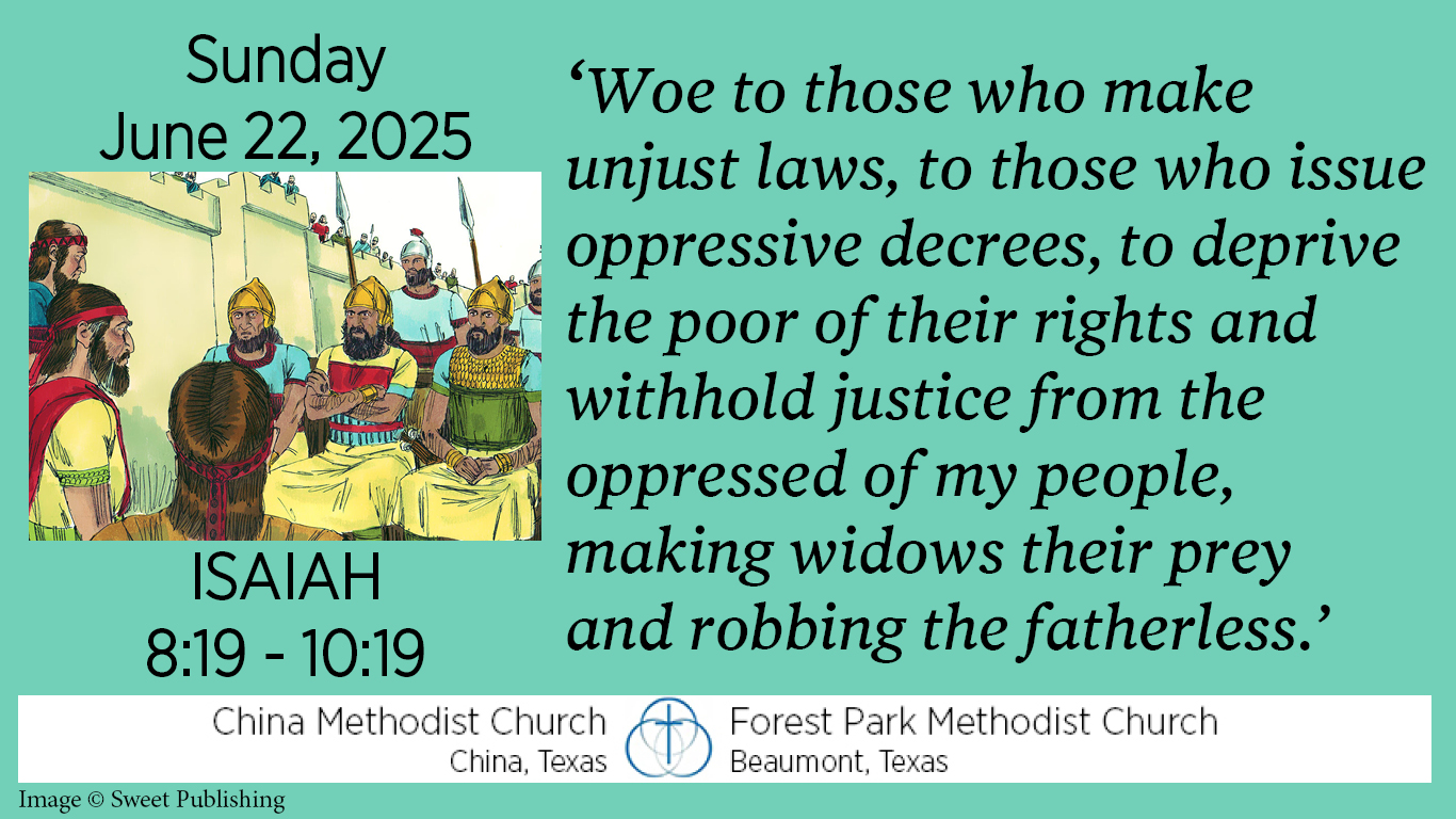 Woe to those who make unjust laws, to those who issue oppressive decrees, to deprive the poor of their rights and withhold justice from the oppressed of my people, making widows their prey and robbing the fatherless.