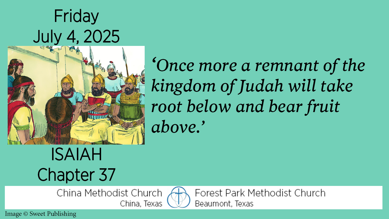 Once more a remnant of the kingdom of Judah will take root below and bear fruit above.