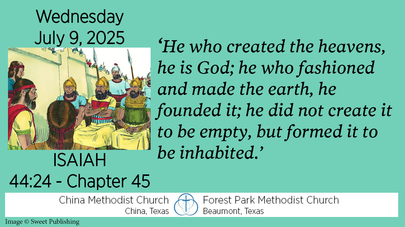 He who created the heavens, he is God; he who fashioned and made the earth, he founded it; he did not create it to be empty, but formed it to be inhabited.