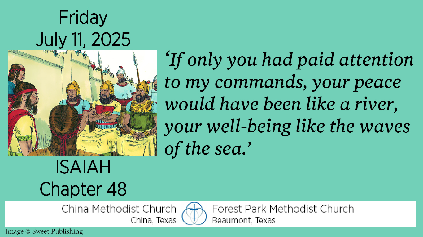 If only you had paid attention to my commands, your peace would ahve been like a river, your well-being like the waves of the sea.