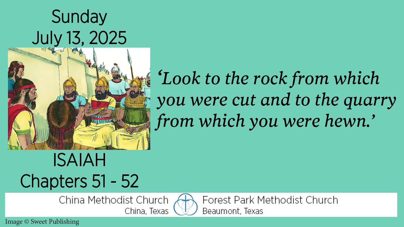 Look to the rock from which you were cut and to the quarry from which you were hewn.